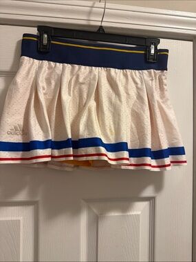 adidas x Pharrell Williams White Tennis Skirt with Blue and Red Trim M EUC